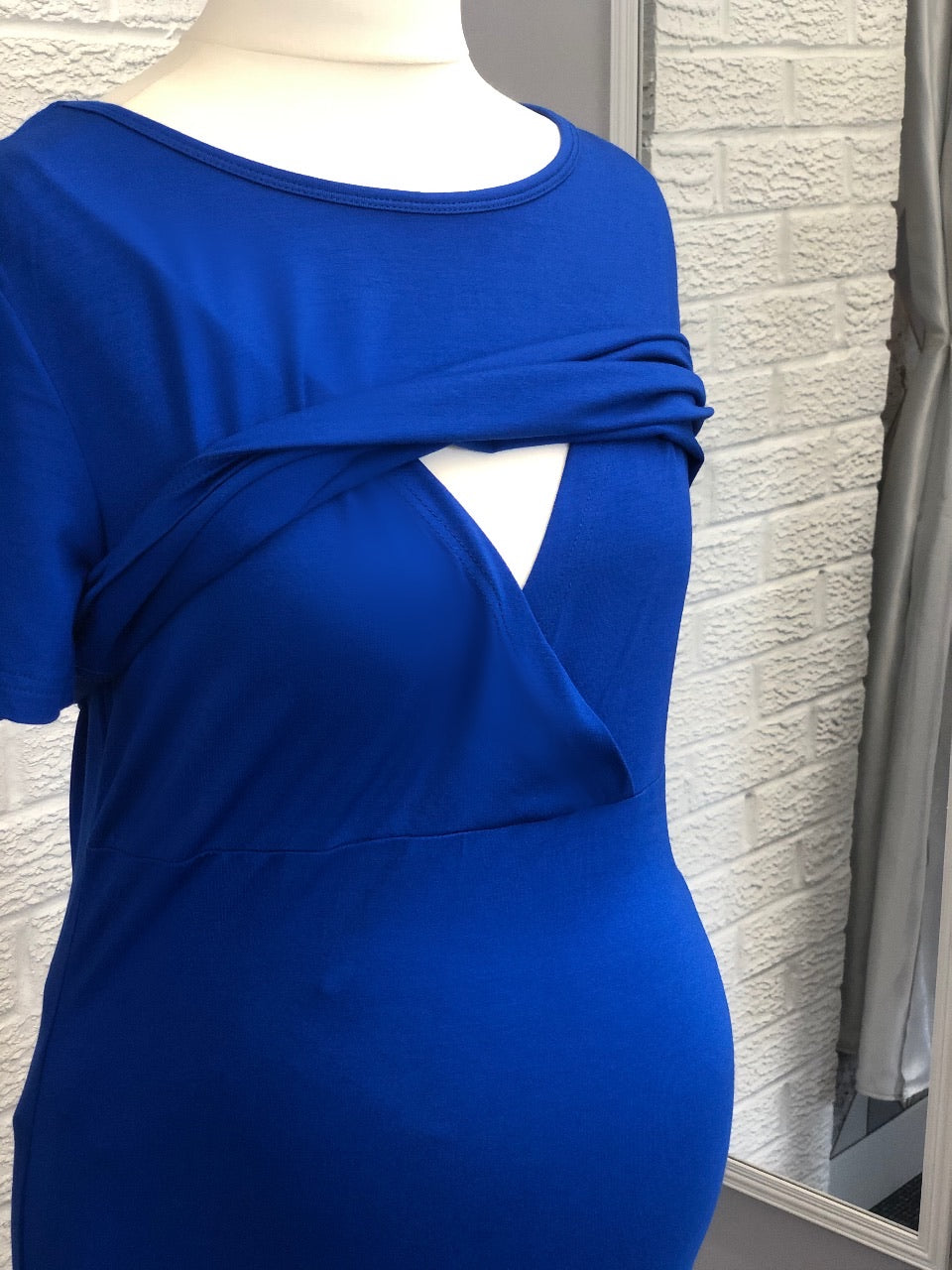 Essential Cotton Nursing Dress - Black/Blue