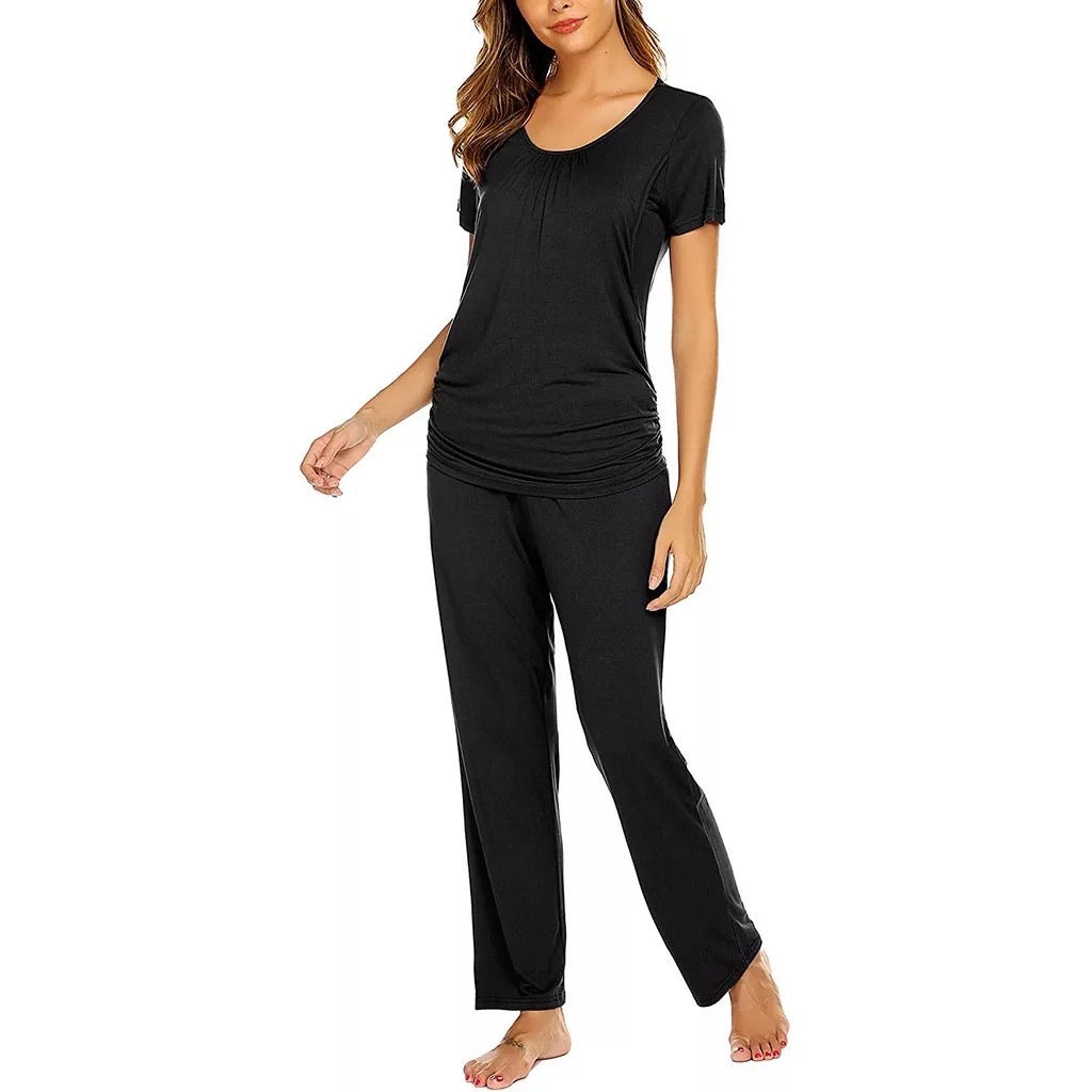 Fashionably Pregnant online UK maternity and nursing boutique specialists in maternity and nursing clothes. Hospital bag loungewear pyjamas pregnancy nightie nursing breastfeeding pyjamas black short sleeve Baby shower wedding guest and special occasion maternity dresses maternity tops jeans swimwear jumpers breastfeeding tops dresses gifts pregnant black
