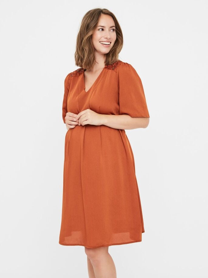 Fashionably pregnant maternity and nursing online boutique pregnancy and breastfeeding clothing specialists. Mamalicious orange short sleeve maternity evening dress pearl special occasion baby shower wedding guest uk free delivery