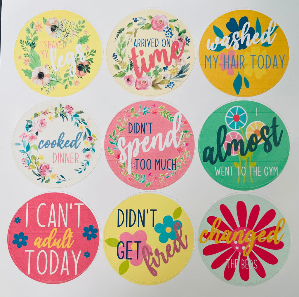 i cant adult today fun stickers 9 per sheet fashionably pregnant gift fun parenting is hard mum new mum mum goals meme free delivery i almost went to the gym today gloss grown up parent stickers mothers day baby shower 
