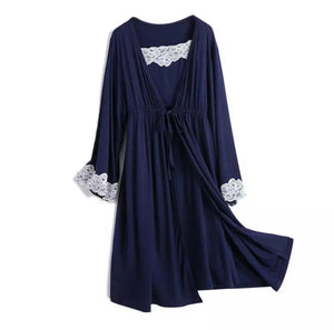 Maternity and Nursing Nightdress and Dressing Gown Set