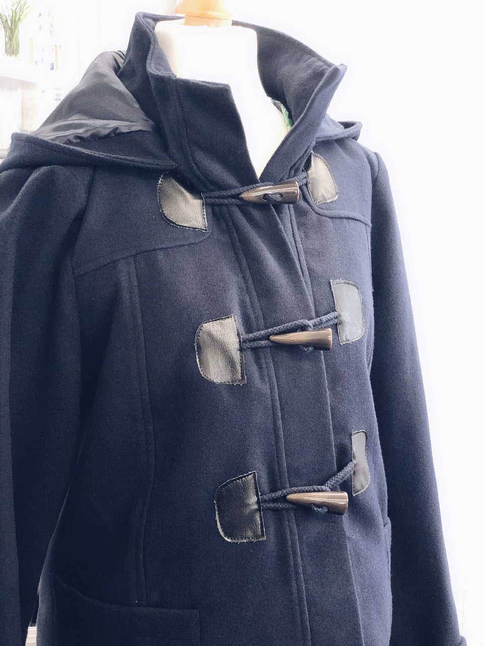Fashionably Pregnant Maternity Duffle Coat - Navy Blue
