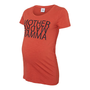 Fashionably pregnant maternity and nursing online boutique pregnancy and breastfeeding clothing specialists. Mamalicious orange mother short sleeve maternity tshirt top summer casual uk free delivery 