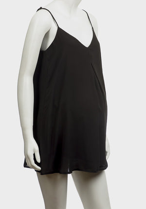 Rock a Bye Rosie Anastasia Black Pleat Front Swing Cami Maternity Top