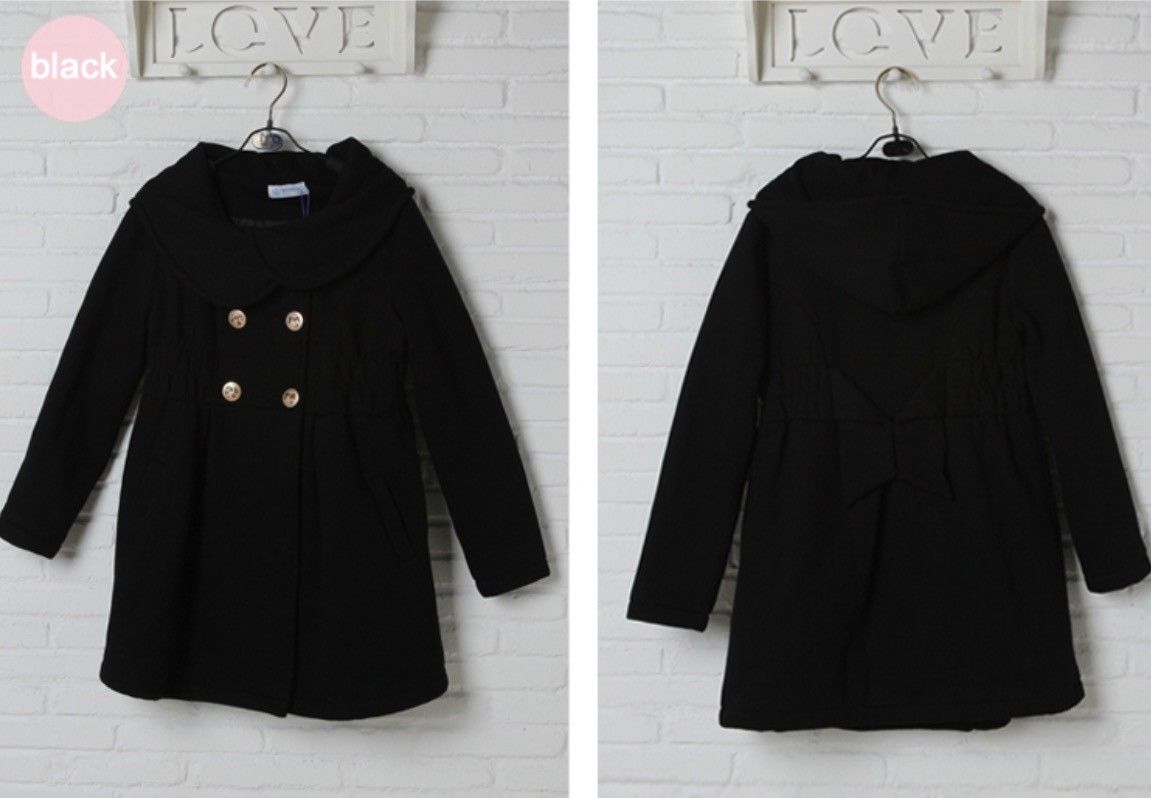Double Breasted Winter Maternity Coat in Black