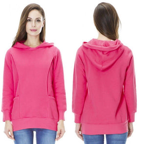 Fashionably Pregnant Pink Breastfeeding Nurding Winter Warm Hoody