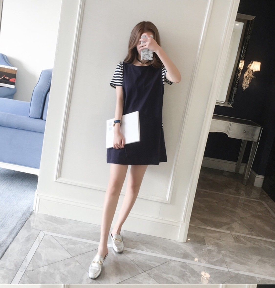 short sleeve nursing dress navy blue fashionably pregnant tshirt maternity