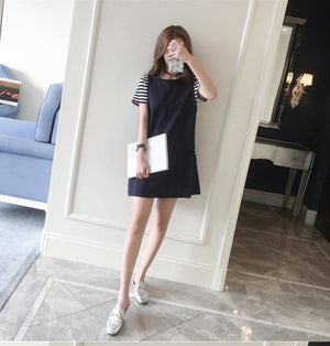 short sleeve nursing dress navy blue fashionably pregnant tshirt maternity