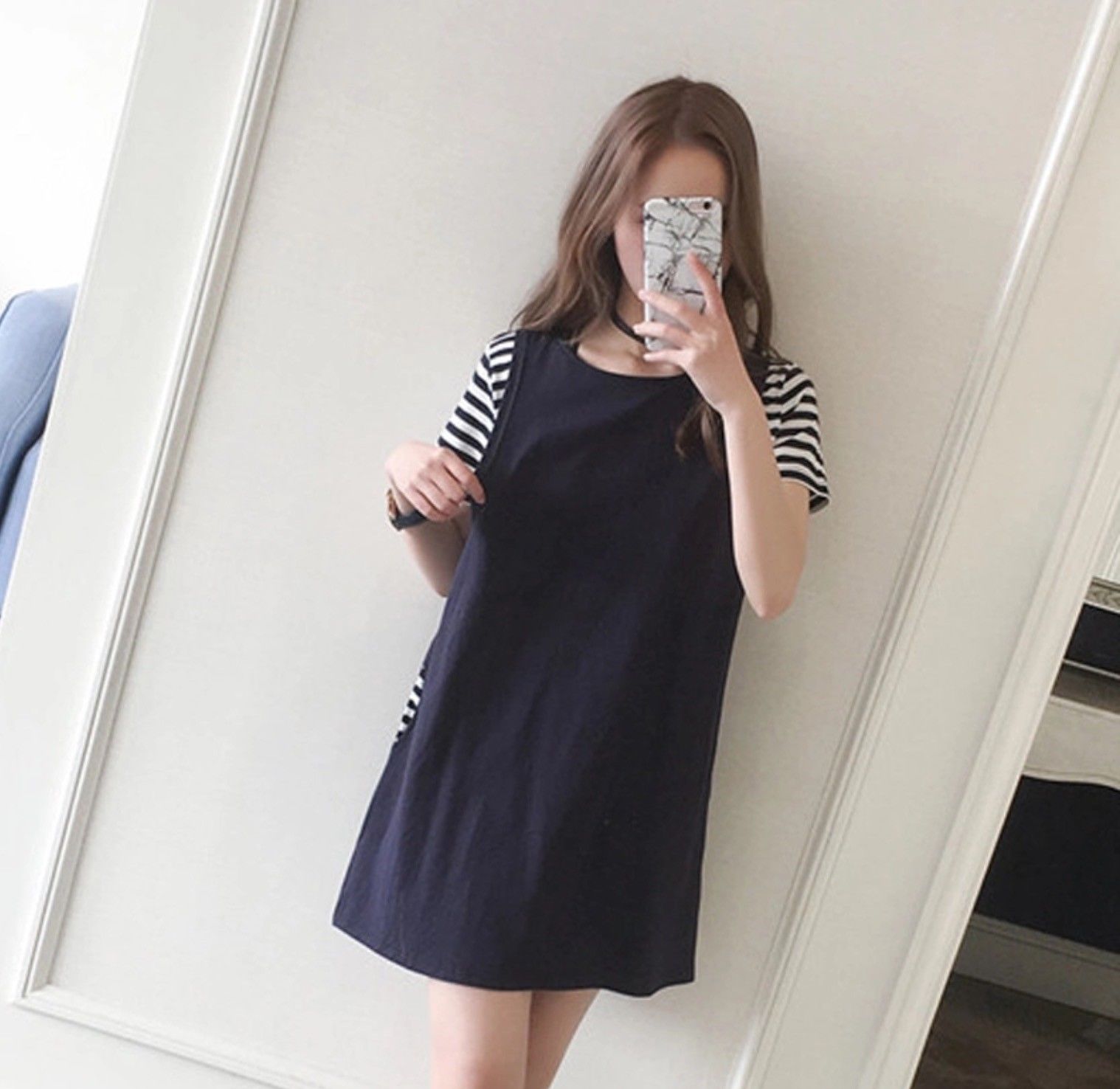 short sleeve nursing dress navy blue fashionably pregnant tshirt maternity