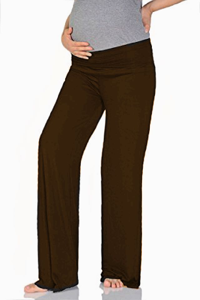 Maternity Over The Bump Yoga Pants - Brown